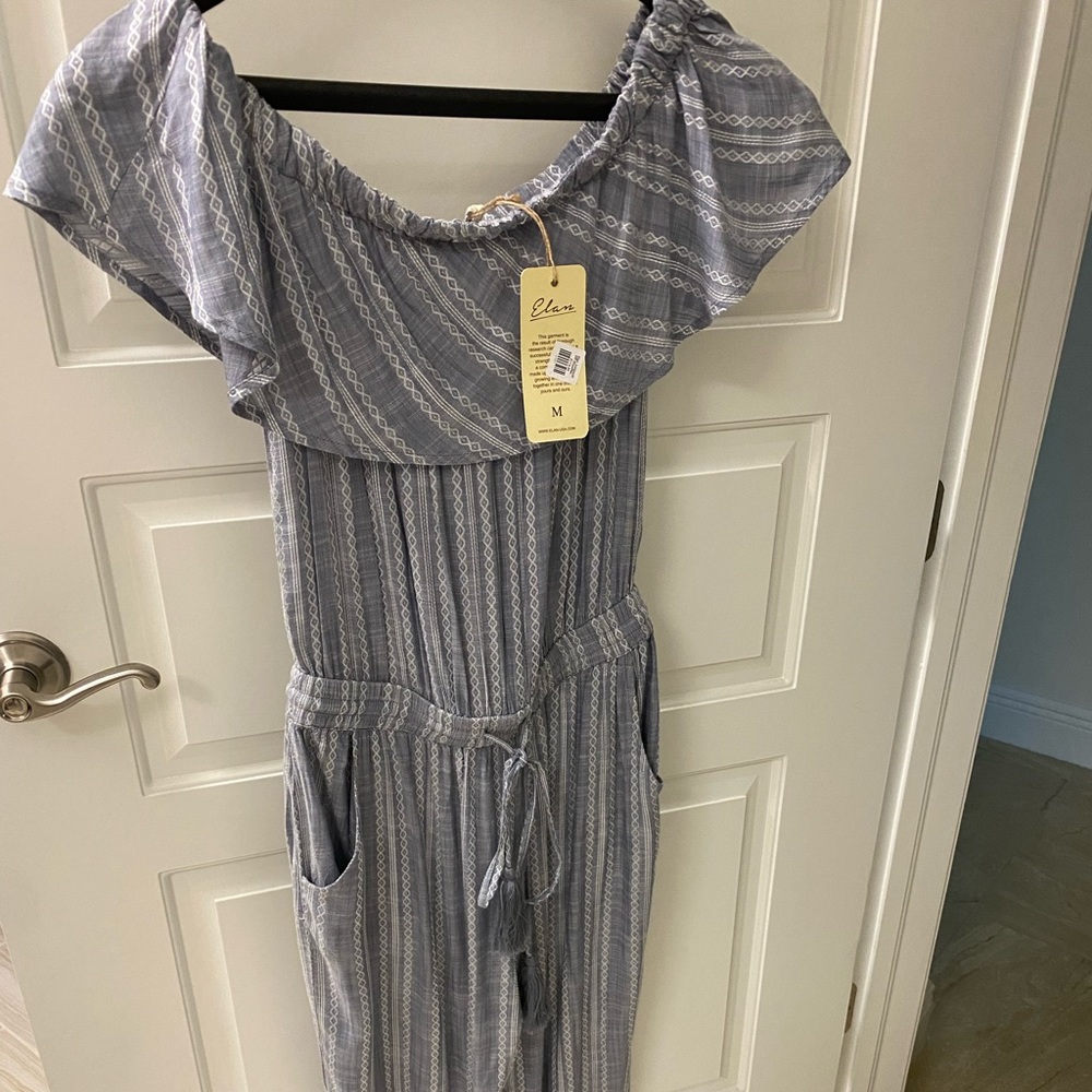 Light blue and white very cool island jumpsuit.